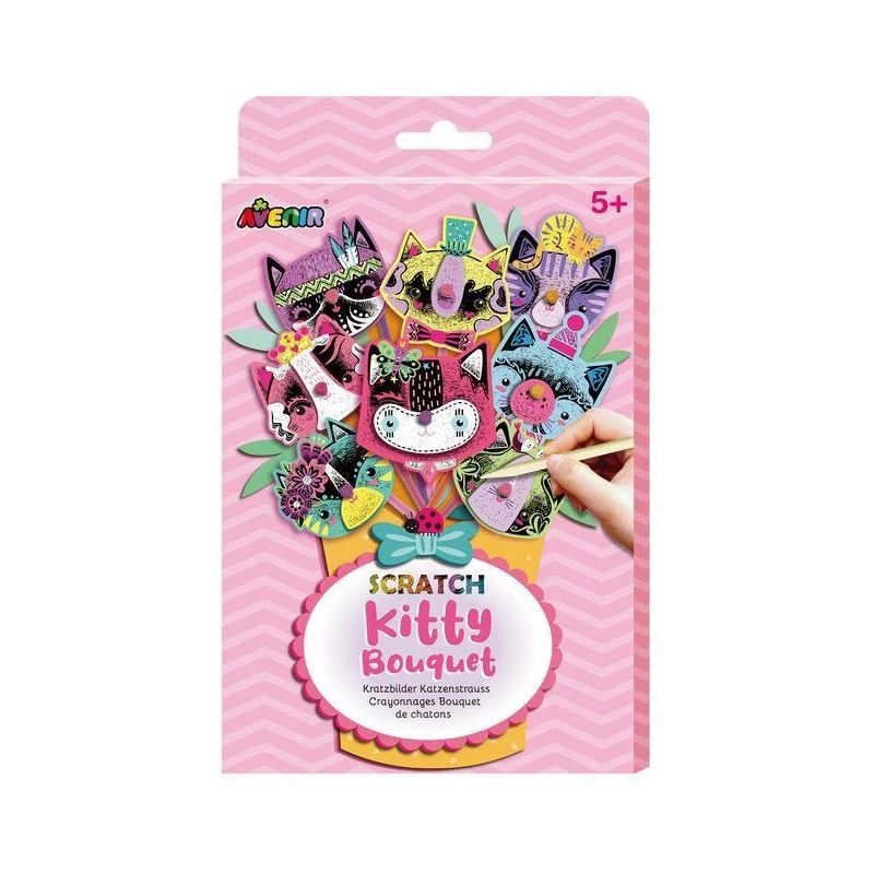 AVENIR Skrāpējamo attēlu komplekts: Kitty pušķis